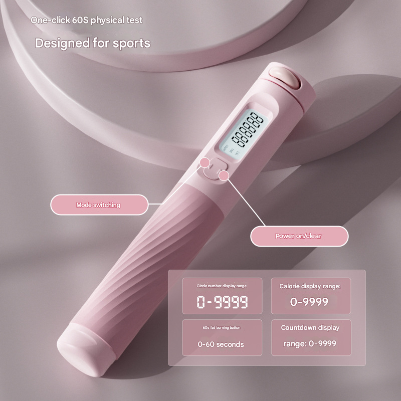 Weight-bearing cordless electronic counting dual-purpose exam skipping rope