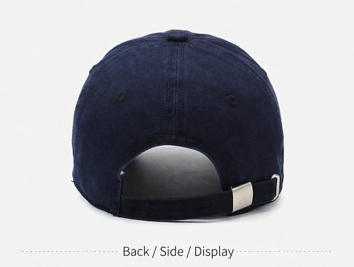 Outdoor Lettered Embroidery Soft Top Ripped Vintage Cap