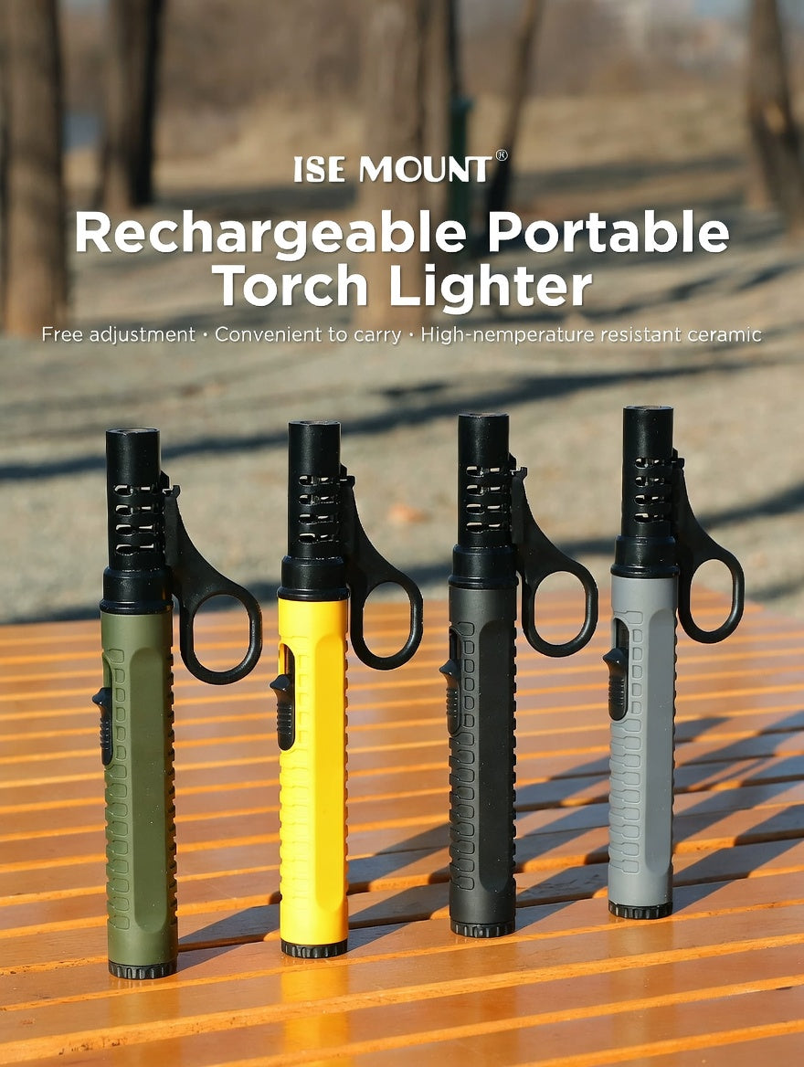 Refillable Windproof Camping Torch Lighter Adjustable Flame Outdoor BBQ Ignition