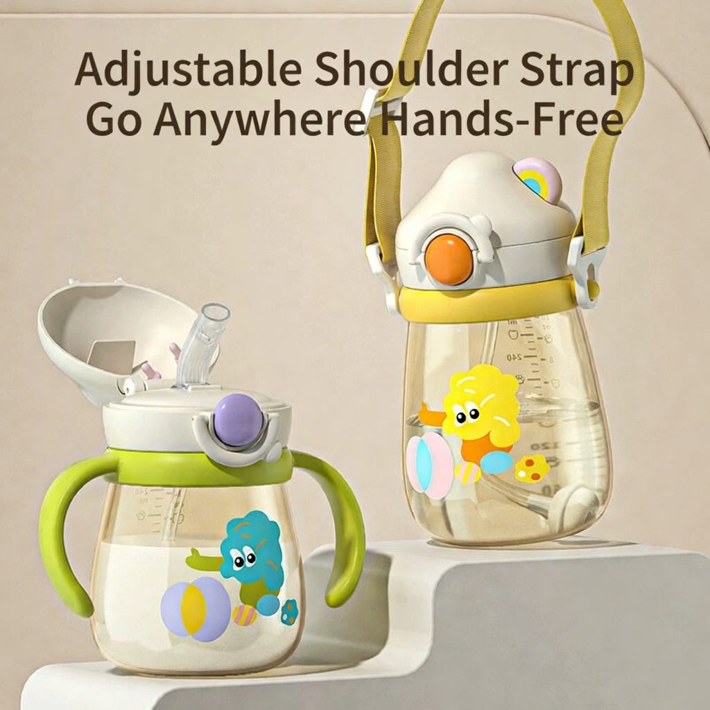 PPSU Toddler Drinking Cup Straw Handle 300ml Yellow Edition