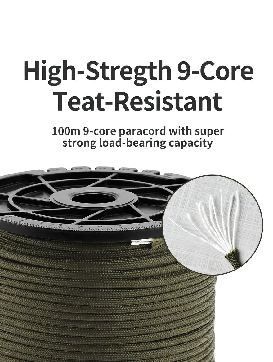 ISE MOUNT 9 Core Paracord 100M 4mm Camping Survival Gear