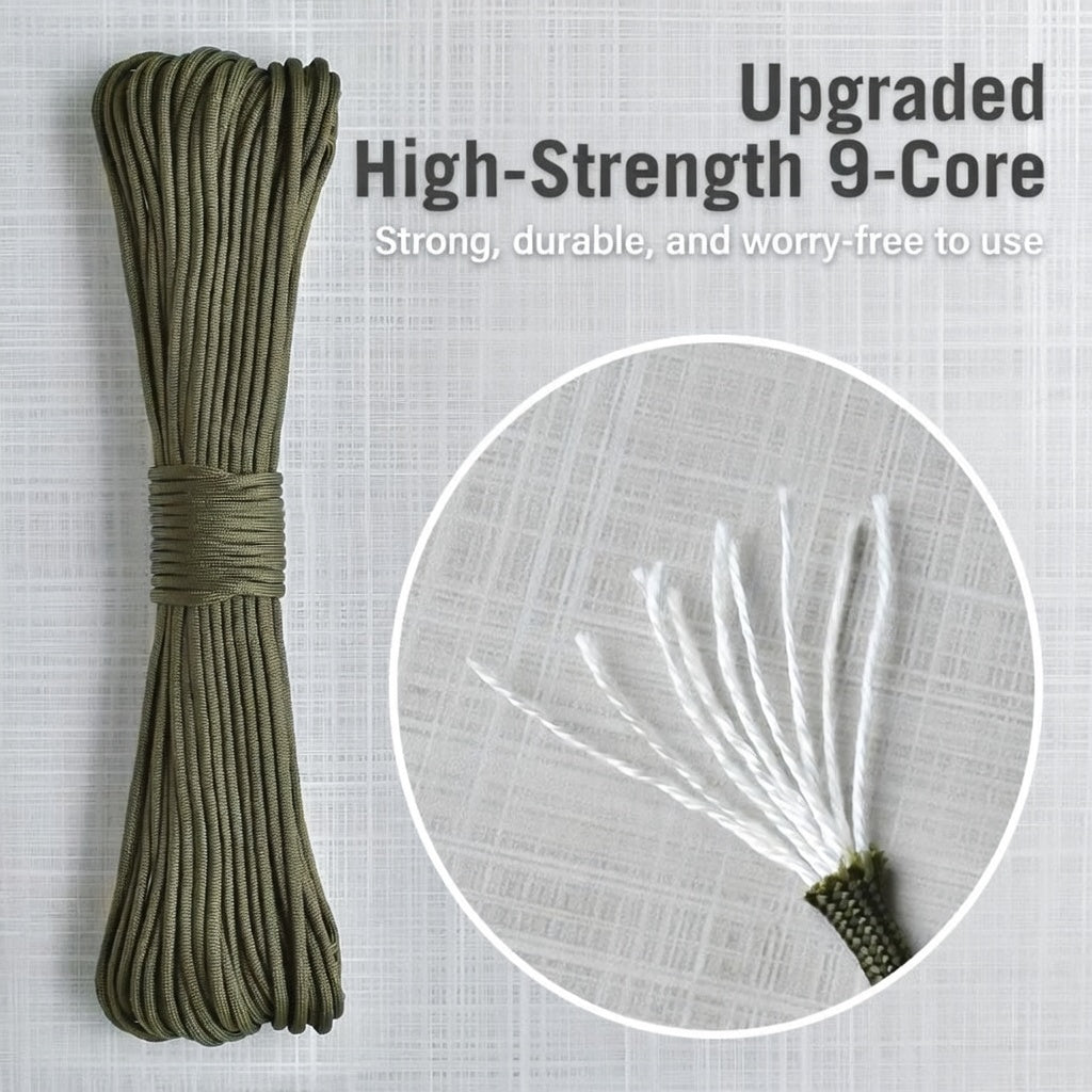 550 Military Paracord 9 Core Rope 31 Meter Tactical Cord